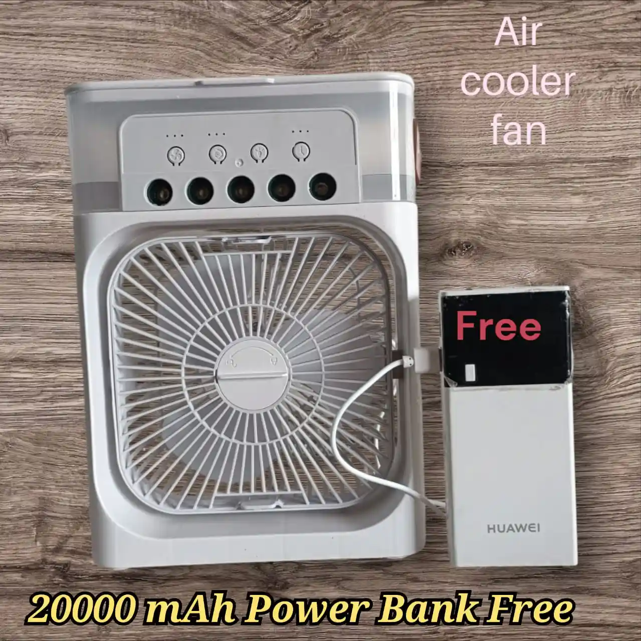 Air Cooler Fan +power Bank Combo Pakage