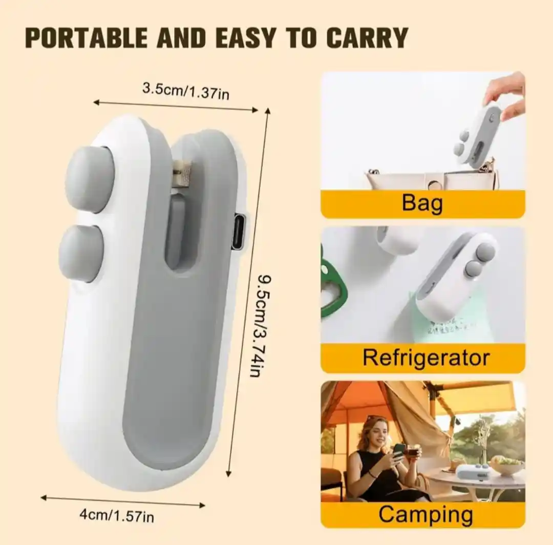 Mini Bag sealer 2 in 1 Rechargble type c