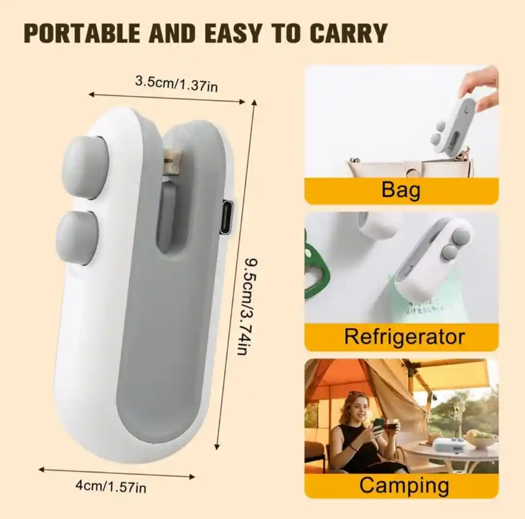 Mini Bag sealer 2 in 1 Rechargble type c